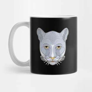 silver cougar face Mug